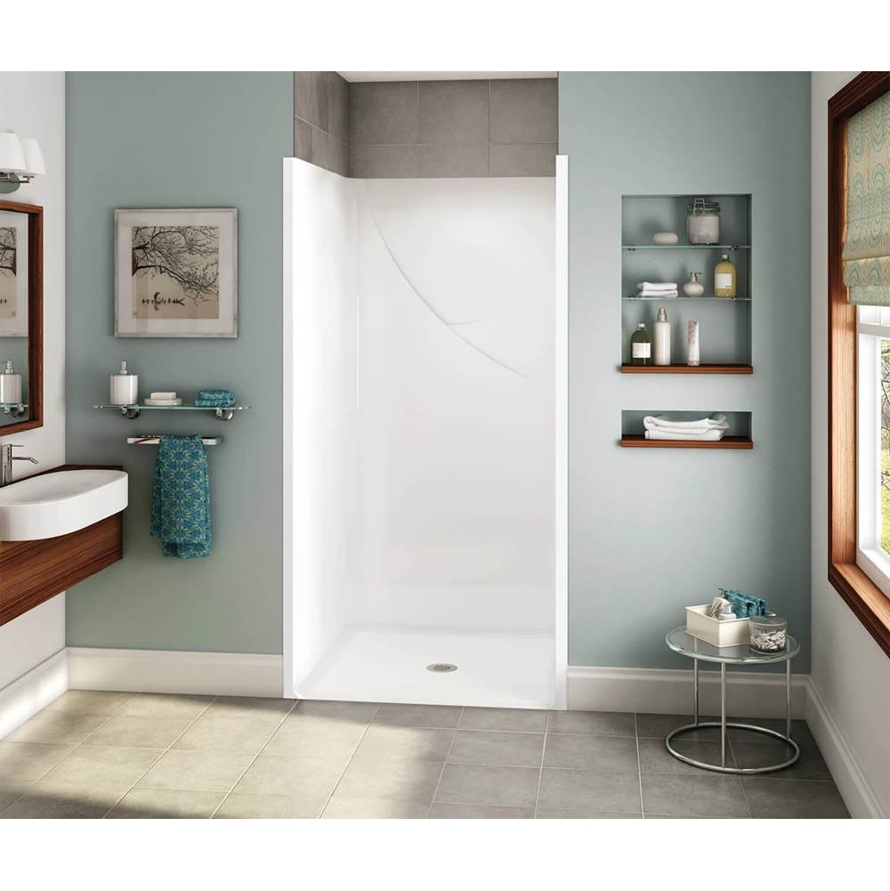 Aker OPS-3636 RRF AcrylX Alcove Center Drain One-Piece Shower in Bone - Base Model