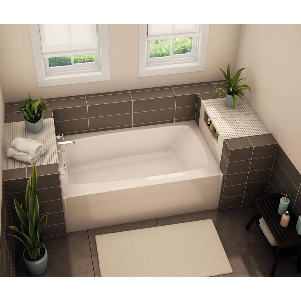 Aker TO-3660 AFR AcrylX Alcove Left-Hand Drain Bath in Sterling Silver