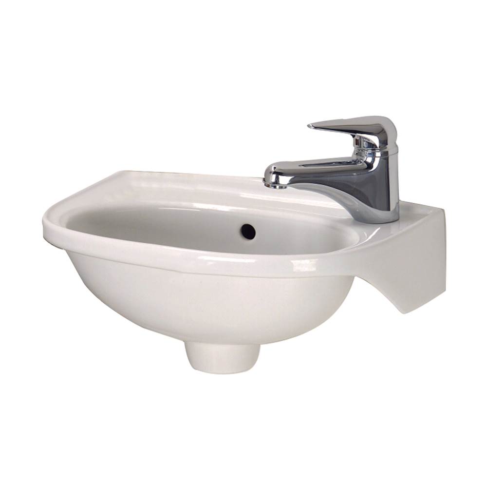 Barclay Tina Wall Hung Basin, Right Hole, w/Hangers, Bisque