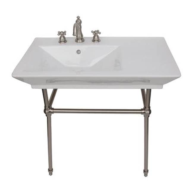 Barclay Opulence Console 31-1/2'', RectBowl, 4'' CC, White, PB Stand