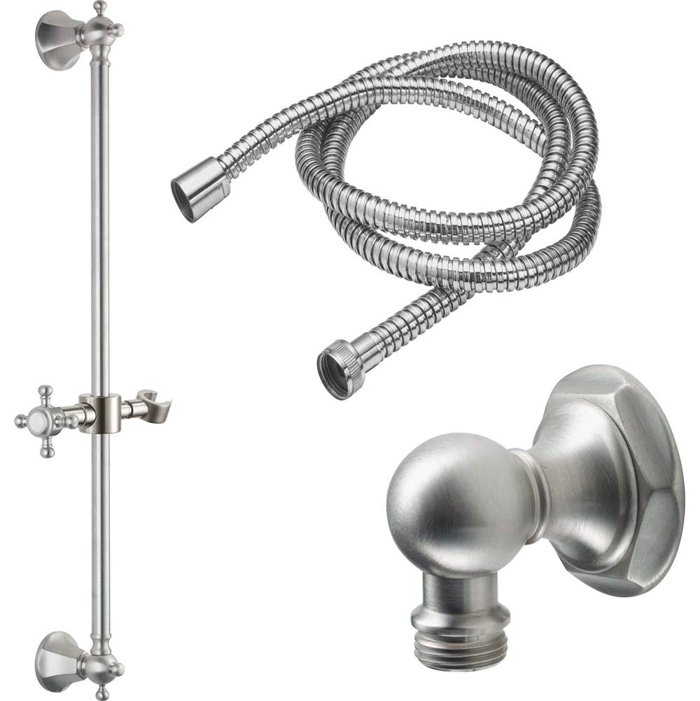 California Faucets Slide Bar Handshower Kit - Cross Handle with Hex Base