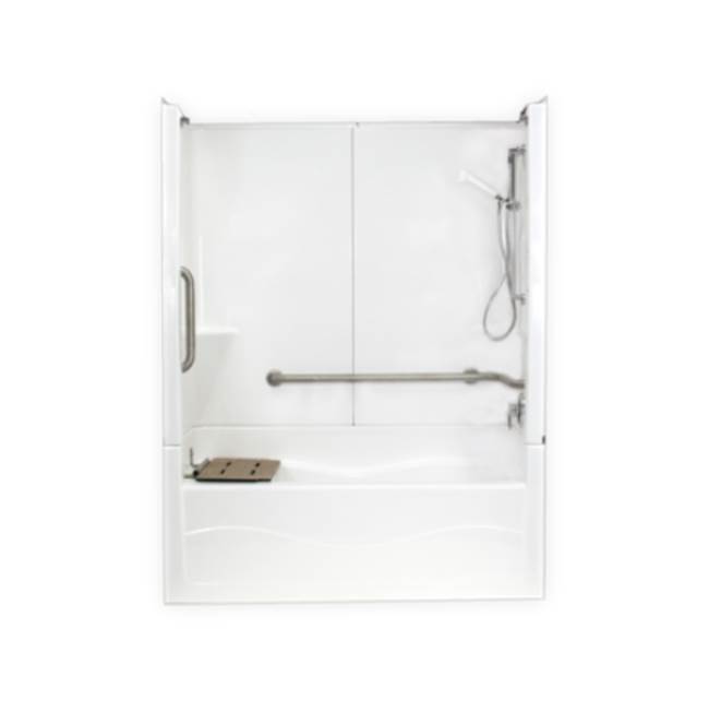 Clarion Bathware 60'' 3-Piece Tub/Shower W/ 18'' Apron - Left Or Right Hand Drain