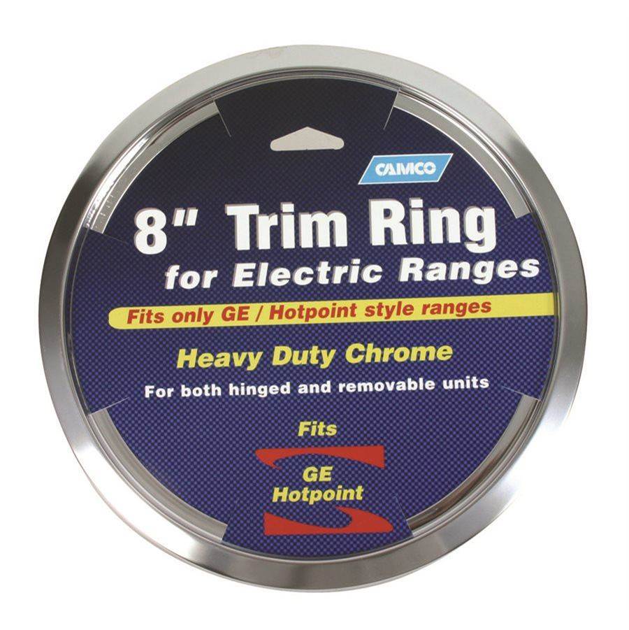 Camco Trim Ring GE/HP 8'' Chrome Electric