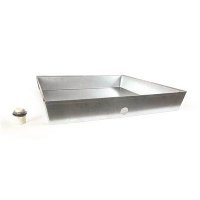 Camco Water Heater Drain Pan 24'' x 24'' x 4'' PVC Fitting Galvanized