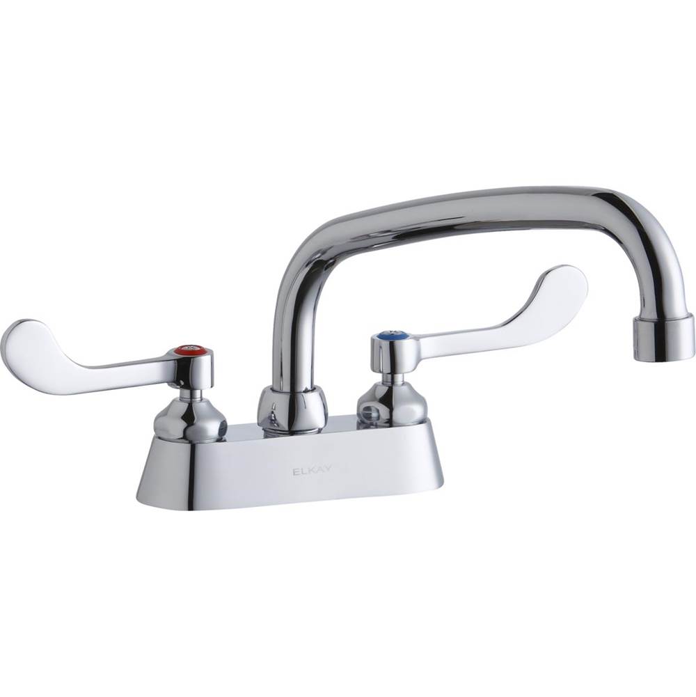 Elkay 4'' Centerset with Exposed Deck Faucet with 8'' Arc Tube Spout 4'' Wristblade Handles