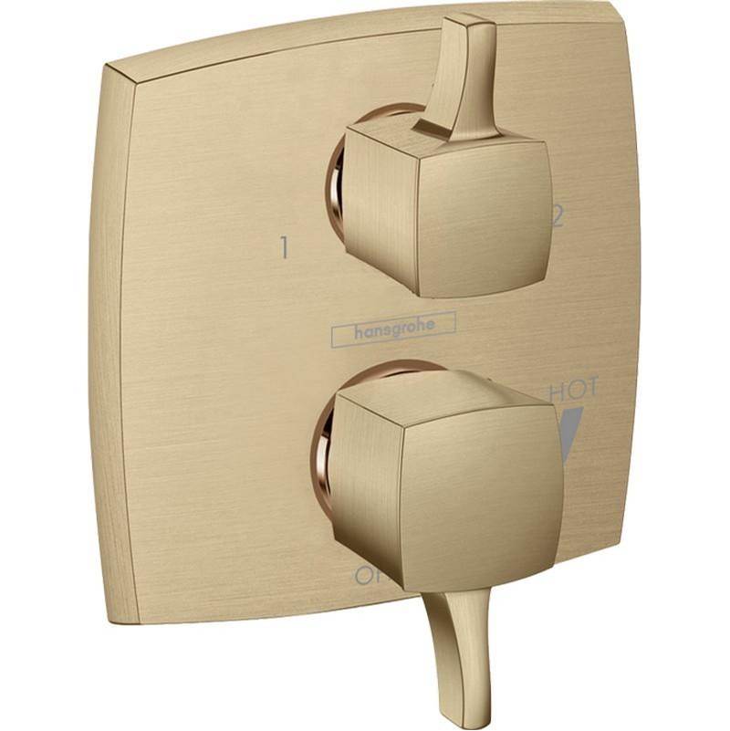 Hansgrohe Ecostat Classic Pressure Balance Trim Classic Square with Diverter in Brushed Bronze