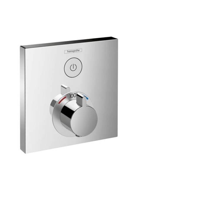 Hansgrohe ShowerSelect Thermostatic Trim for 1 Function, Square in Chrome
