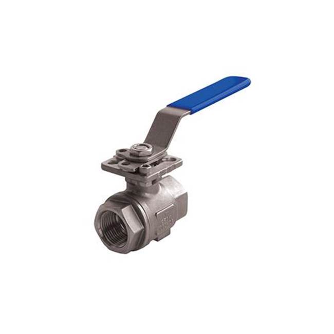 Jomar International LTD Stainless Steel, 2 Piece, Full Port, Threaded Connection, 1000 Wog, With Iso Mounting Pad 1/2''
