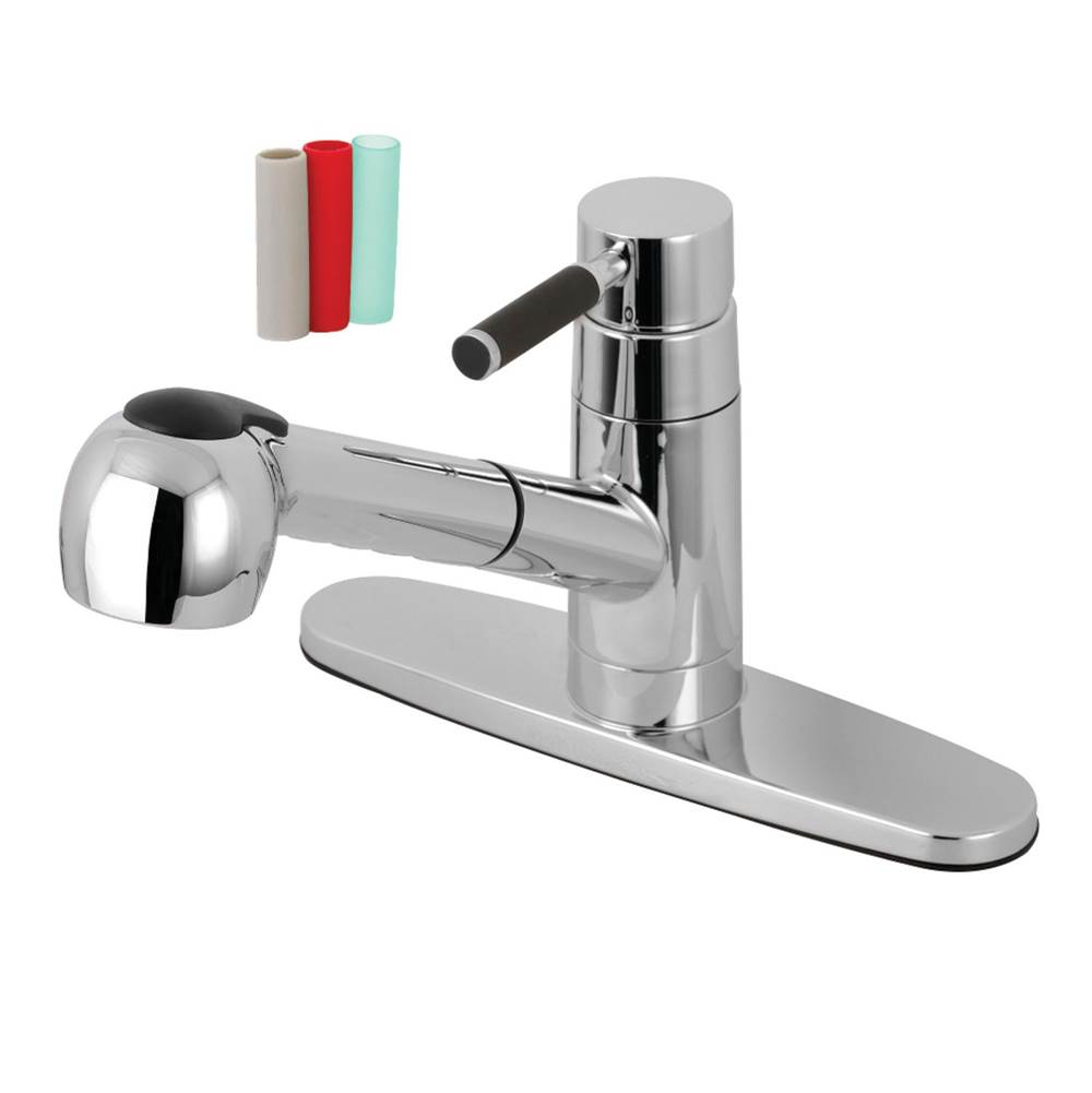 Kingston Brass Gourmetier Single-Handle Pull-Out Kitchen Faucet, Polished Chrome
