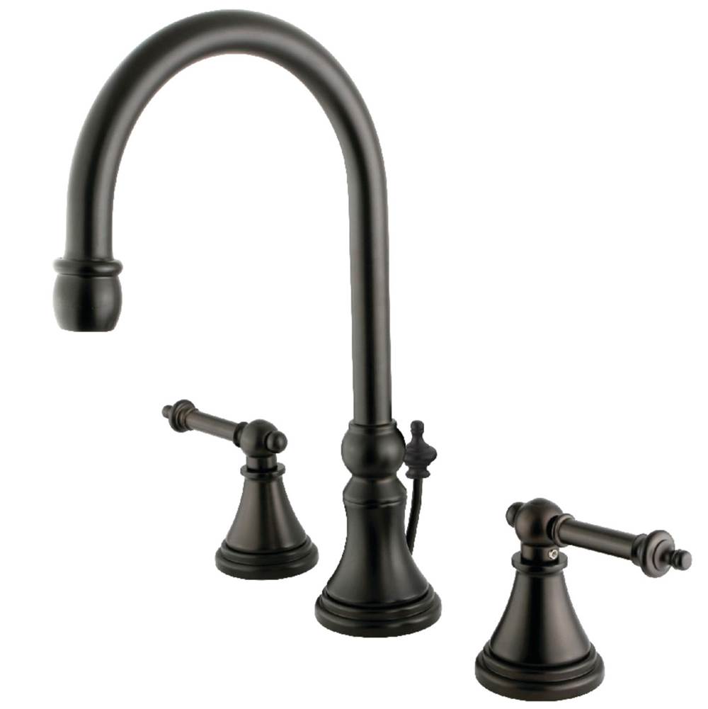 Kingston Brass Templeton Widespread Bathroom Faucet with Brass Pop-Up, Oil Rubbed Bronze
