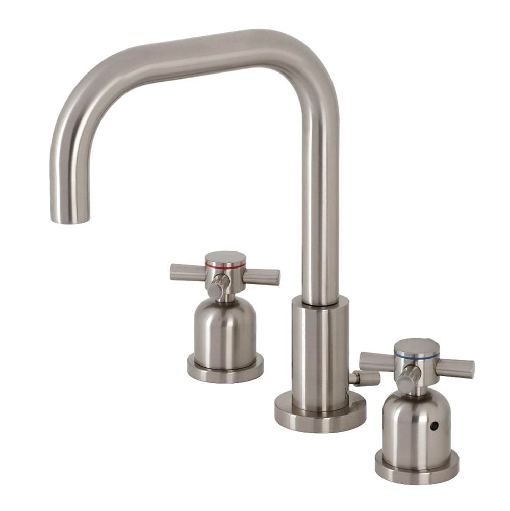 Kingston Brass Concord Widespread Bathroom Faucet with Brass Pop-Up, Brushed Nickel