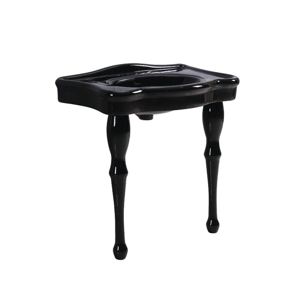 Kingston Brass Imperial 32-Inch Ceramic Console Sink (4-Inch Faucet Holes), Black