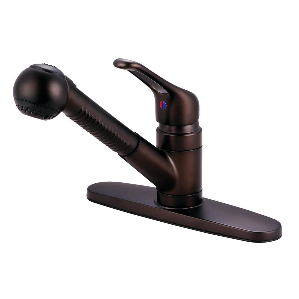 Kingston Brass Single-Handle Pull-Out Kitchen Faucet With Sprayer, Oil Rubbed Bronze
