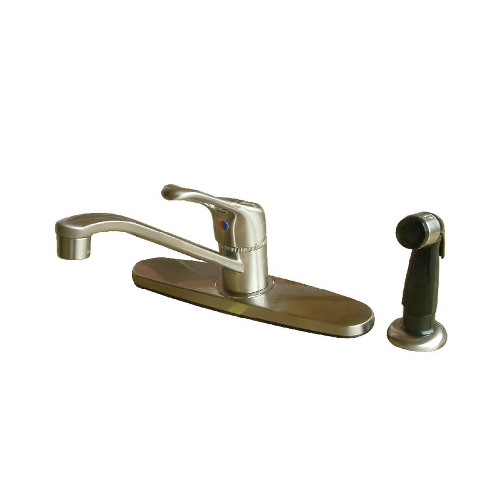 Kingston Brass Wyndham Single-Handle Centerset Kitchen Faucet, Brushed Nickel