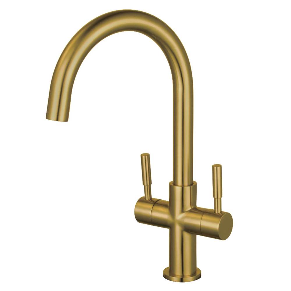 Kingston Brass Fauceture Concord Two-Handle Vessel Faucet, Brushed Brass