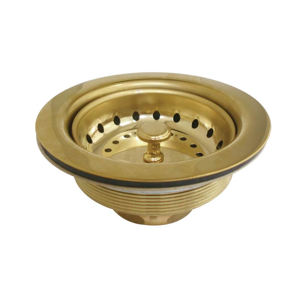 Kingston Brass Tacoma Stainless Steel Kitchen Sink Basket Strainer, Polished Brass