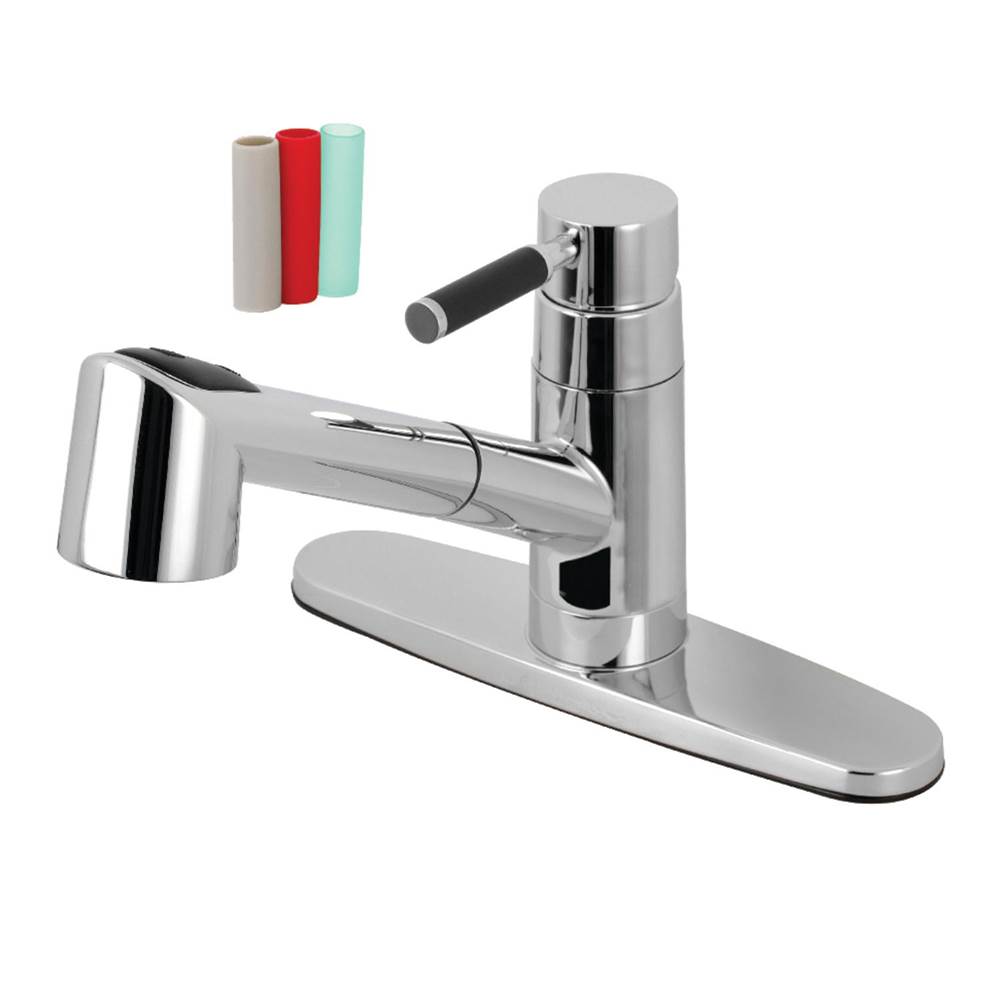 Kingston Brass Gourmetier Kaiser Single-Handle Pull-Out Kitchen Faucet, Polished Chrome