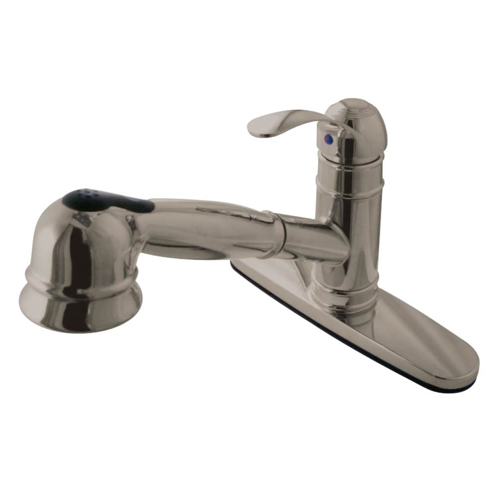 Kingston Brass Gourmetier Eden Single-Handle Pull-Out Kitchen Faucet, Brushed Nickel