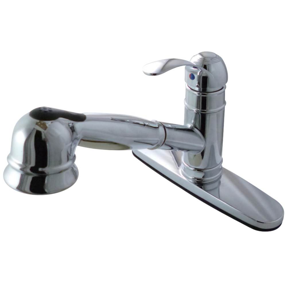 Kingston Brass Gourmetier Eden Single-Handle Pull-Out Kitchen Faucet, Polished Chrome