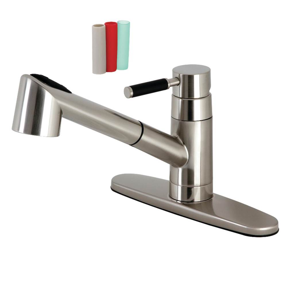 Kingston Brass Gourmetier Kaiser Single-Handle Pull-Out Kitchen Faucet, Brushed Nickel