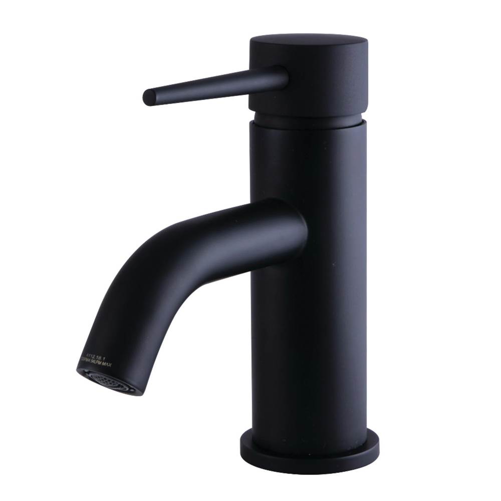 Kingston Brass Fauceture New York Single-Handle Bathroom Faucet with Push Pop-Up, Matte Black