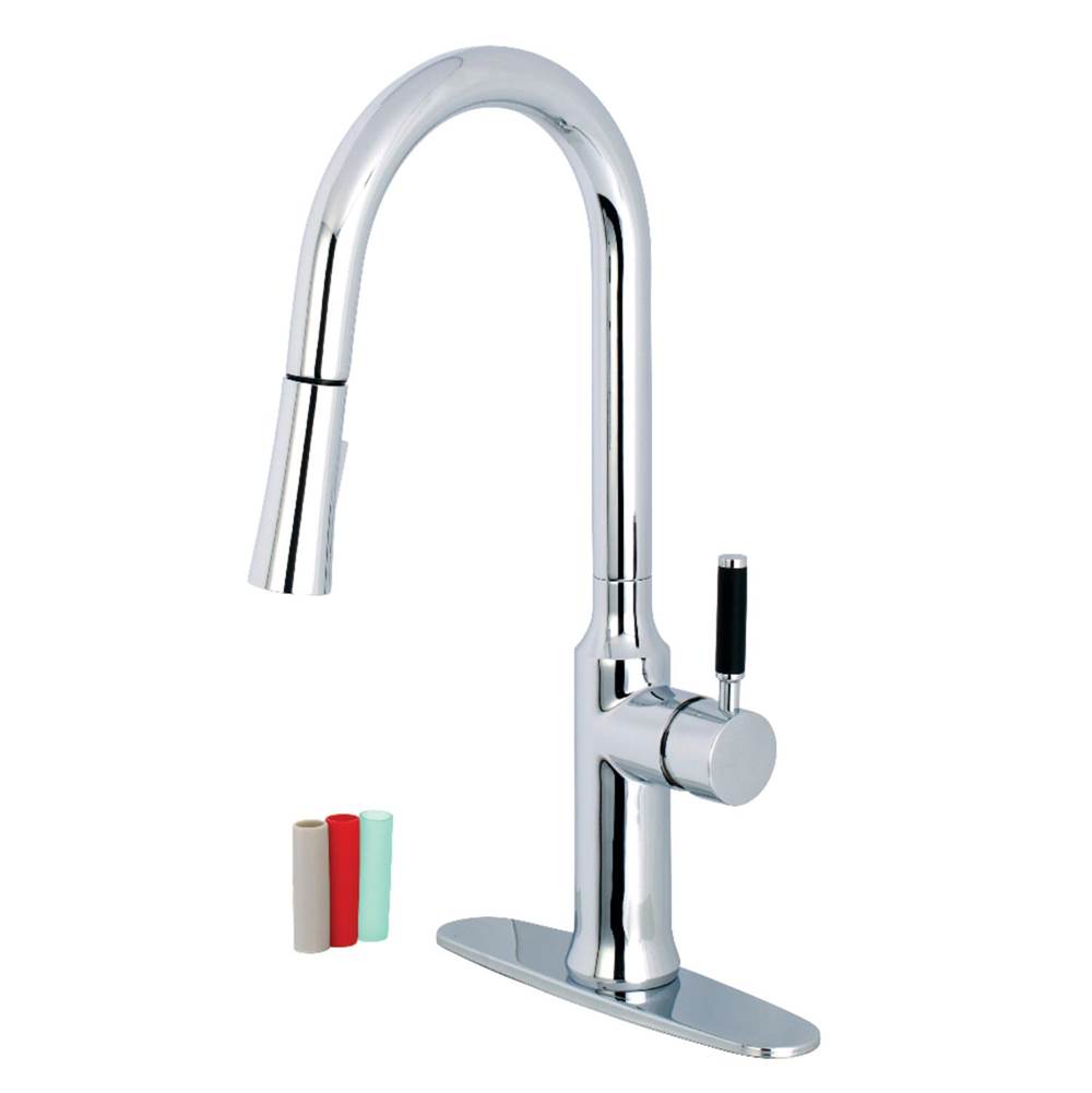 Kingston Brass Gourmetier Kaiser Single-Handle Pull-Down Kitchen Faucet, Polished Chrome