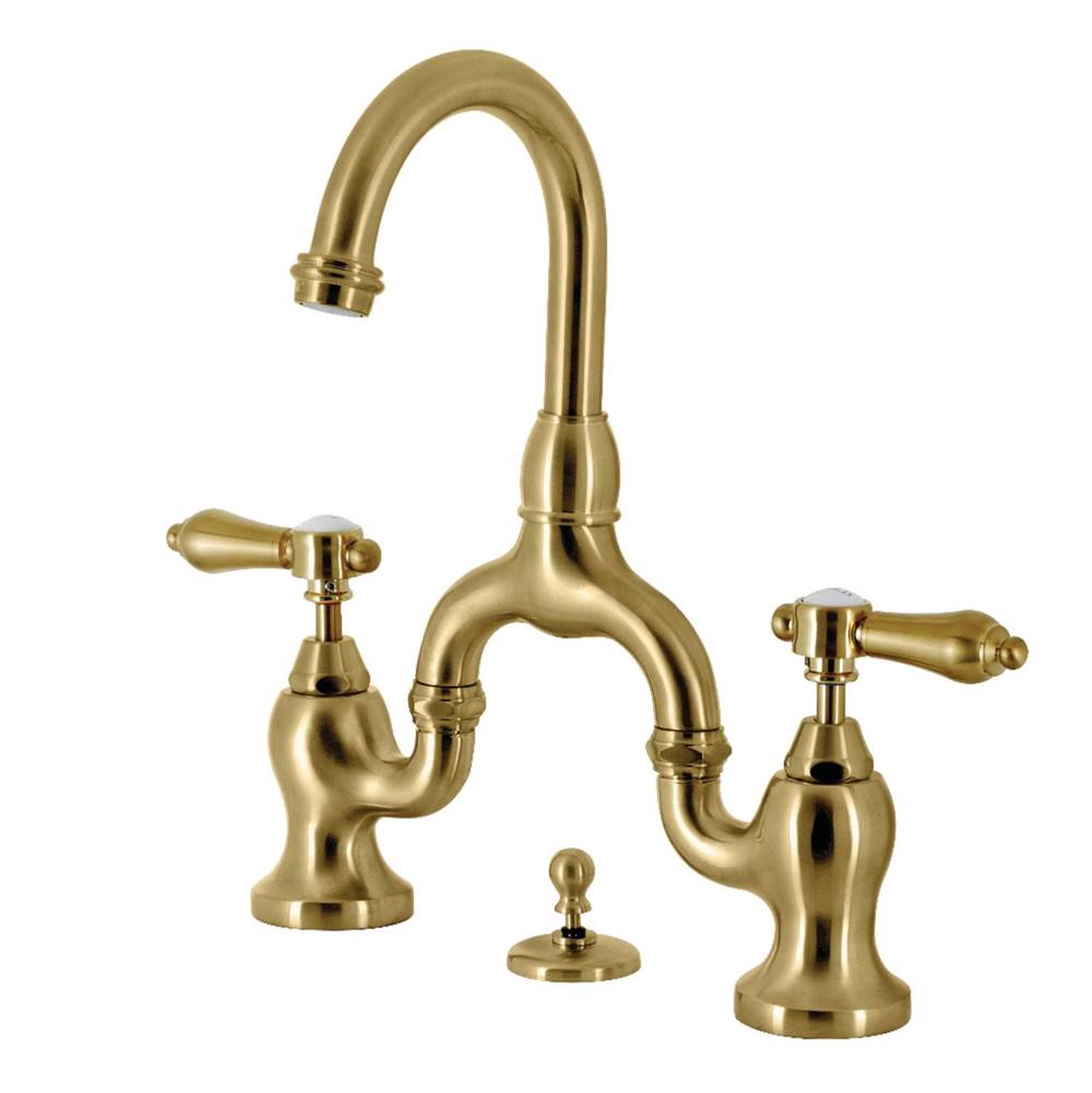 Kingston Brass Kingston Brass KS7997BAL Heirloom Bridge Bathroom Faucet with Brass Pop-Up, Brushed Brass
