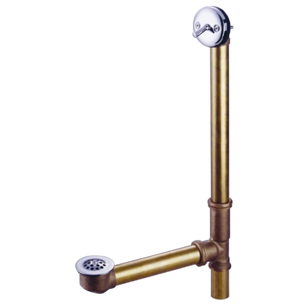 Kingston Brass 18'' Trip Lever Waste with Overflow with Grid, Polished Chrome