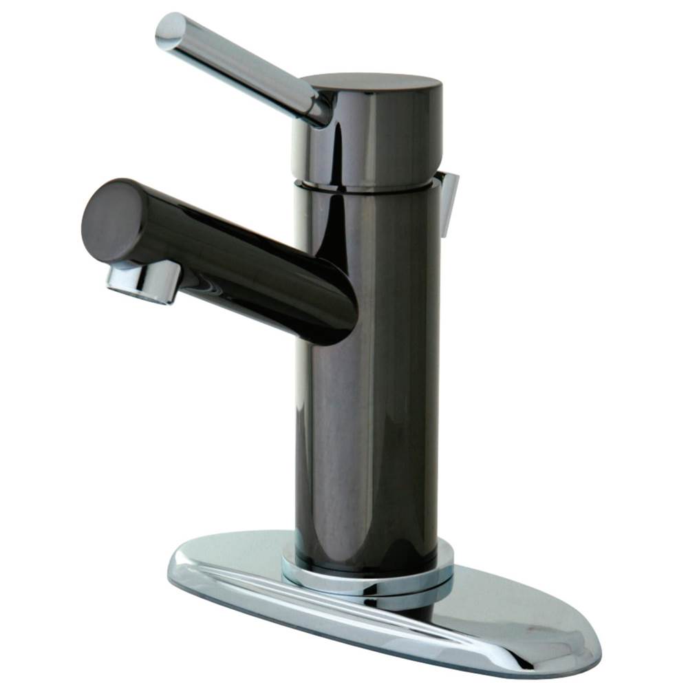Kingston Brass Water Onyx Single-Handle Bathroom Faucet, Black Stainless Steel/Polished Chrome