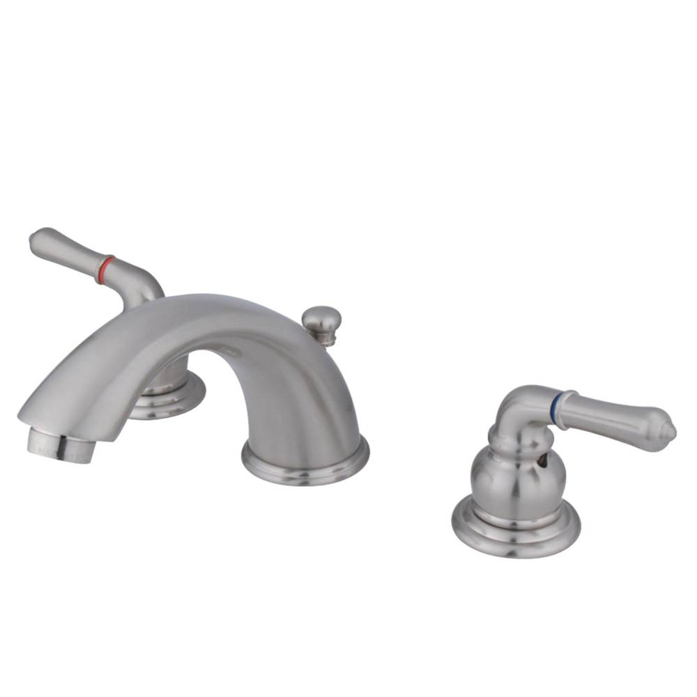 Kingston Brass Magellan Widespread Bathroom Faucet with Retail Pop-Up, Brushed Nickel