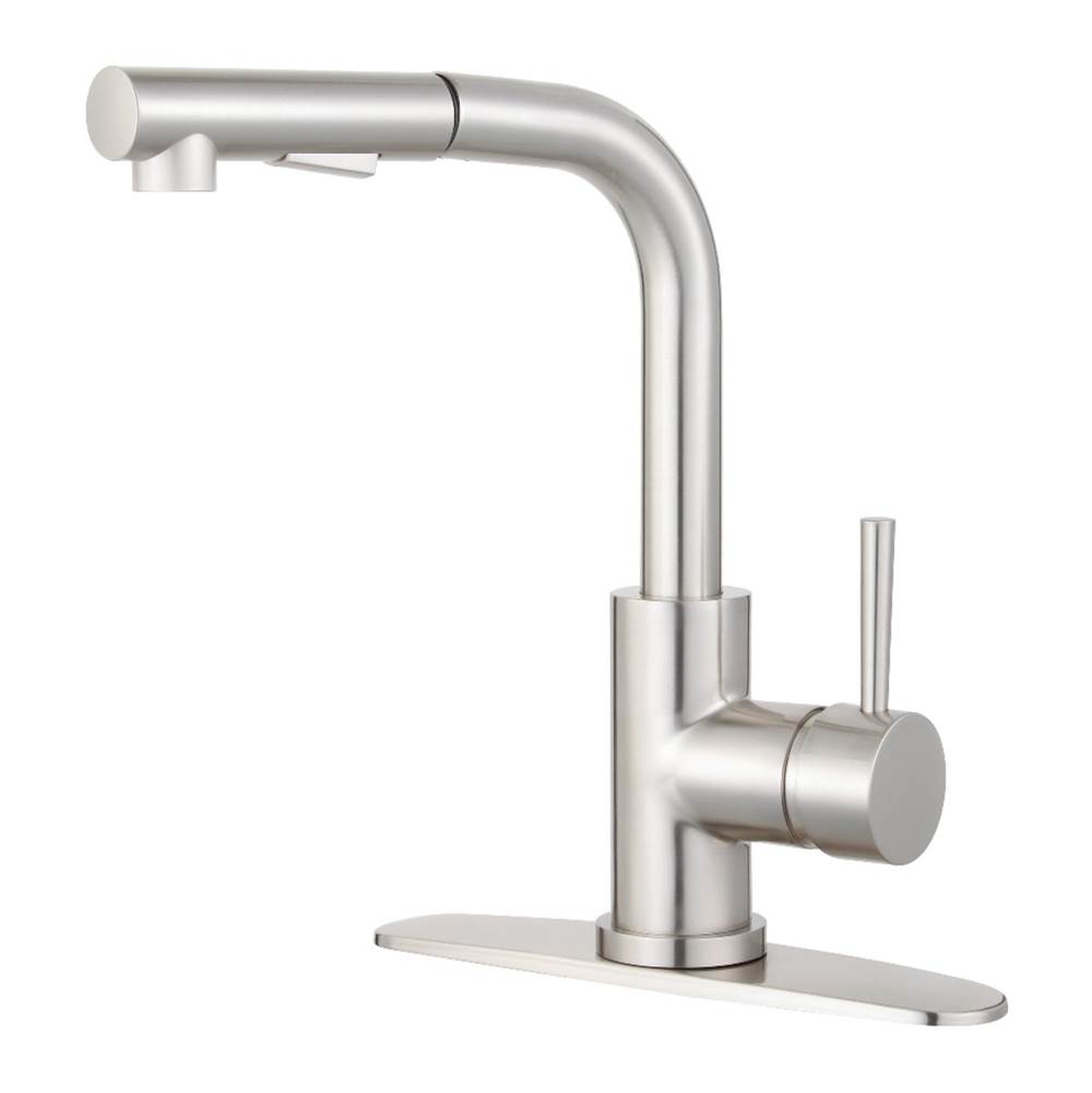 Kingston Brass Gourmetier Concord Single-Handle Pull-Out Kitchen Faucet, Brushed Nickel