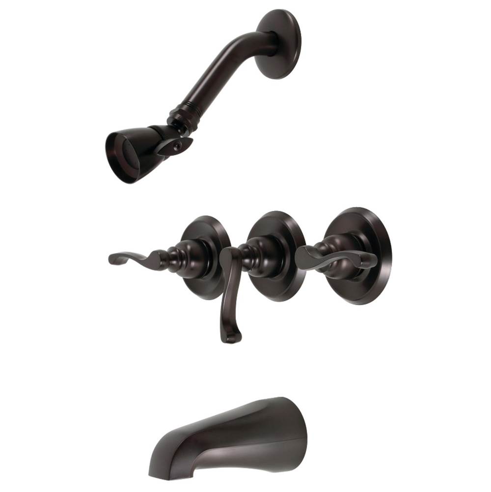 Kingston Brass Kingston Brass KB235FL Royal Three-Handle Tub and Shower Faucet, Oil Rubbed Bronze