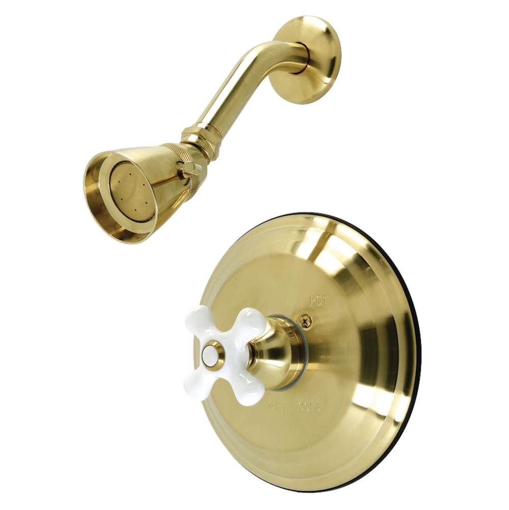 Kingston Brass Restoration Pressure Balanced Shower Faucet, Brushed Brass