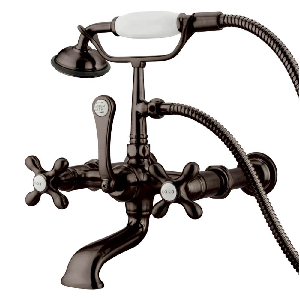 Kingston Brass Vintage 7-Inch Wall Mount Tub Faucet with Hand Shower, Oil Rubbed Bronze
