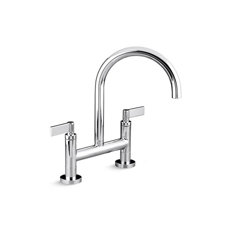 Kallista One™ Kitchen Deck-Mount Bridge Faucet, Lever Handles