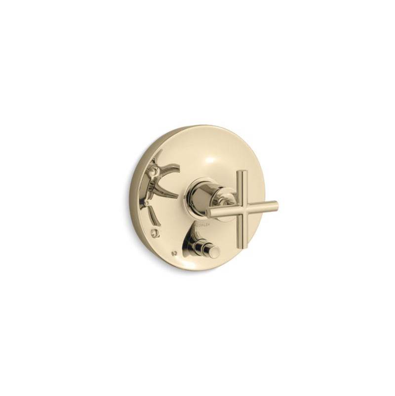 Kohler Purist® Rite-Temp® valve trim with push-button diverter and cross handle