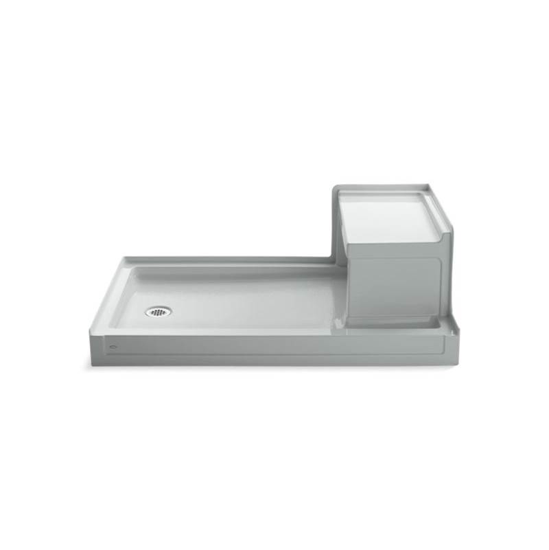 Kohler Tresham® 60'' x 36'' single threshold left-hand drain shower base with integral right-hand seat