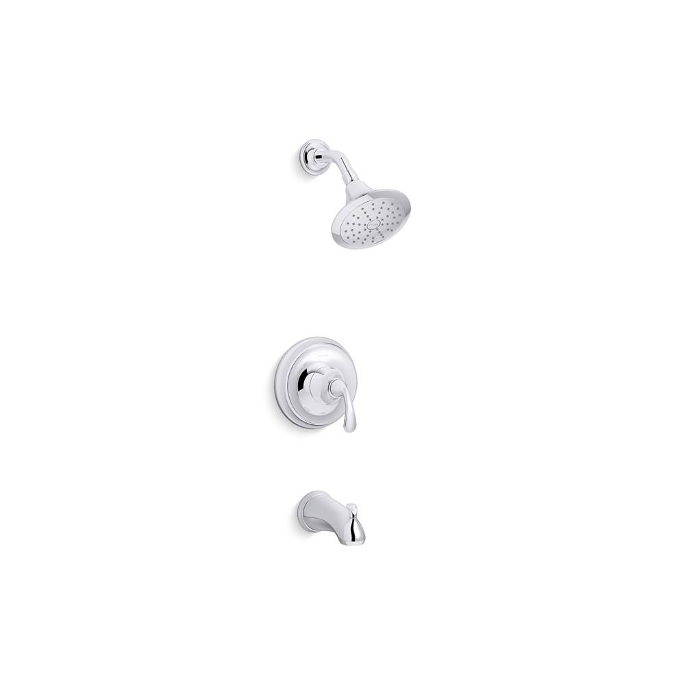 Kohler Forte Sculpted Rite-Temp Bath And Shower Trim With Slip-Fit Spout And 2.5 Gpm Showerhead