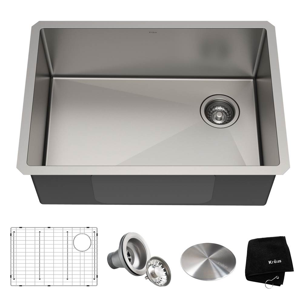 Kraus Standart PRO 27-inch 16 Gauge Undermount Single Bowl Stainless Steel Kitchen Sink