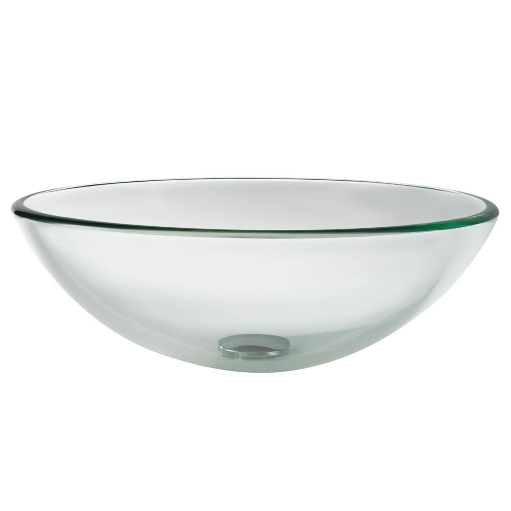 Kraus KRAUS Round Clear Glass Vessel Bathroom Sink, 16 1/2 inch