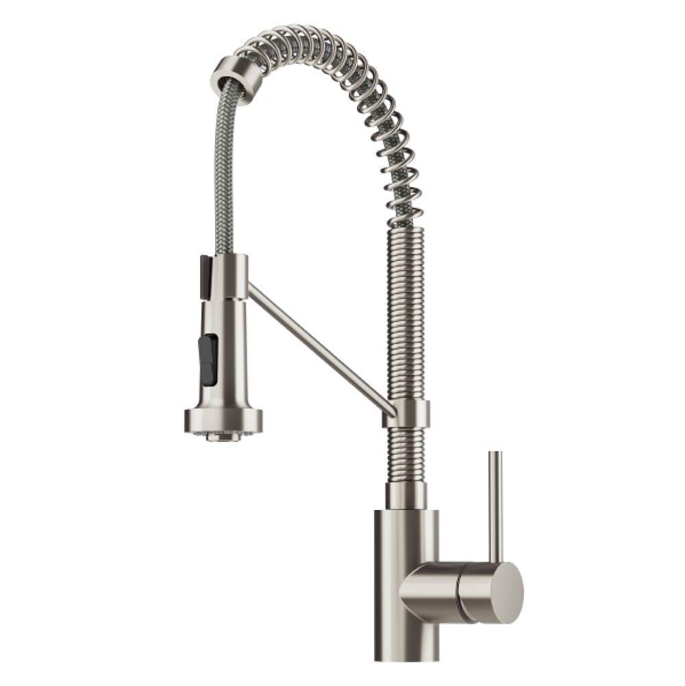 Kraus Spot Free Bolden 18-Inch Commercial Kitchen Faucet with Dual Function Pull-Down Sprayhead in all-Brite Stainless Steel Finish