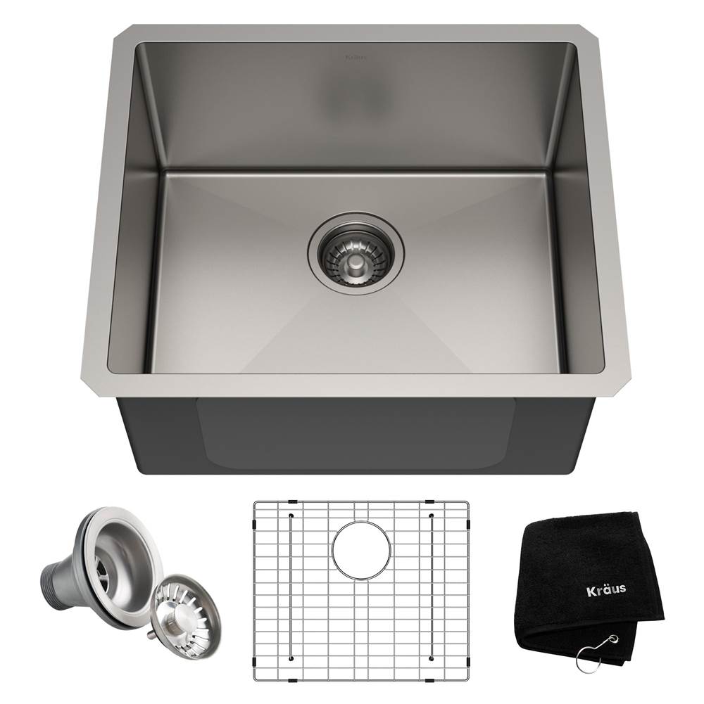 Kraus Standart PRO 21-inch 16 Gauge Undermount Single Bowl Stainless Steel Kitchen Sink