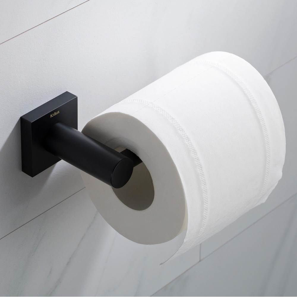 Kraus Ventus Bathroom Toilet Paper Holder, Matte Black Finish