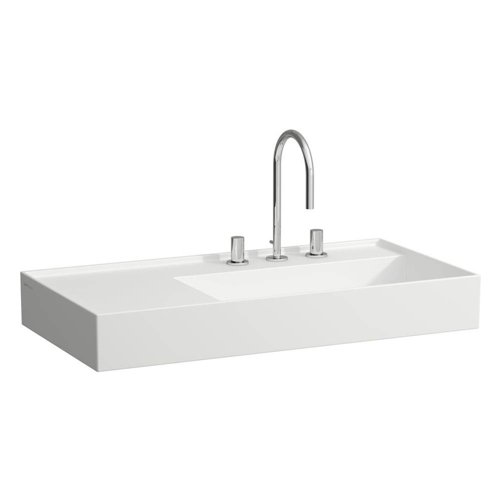 Laufen Washbasin, shelf left, with concealed outlet, w/o overflow - Always Open Drain, wall mounted