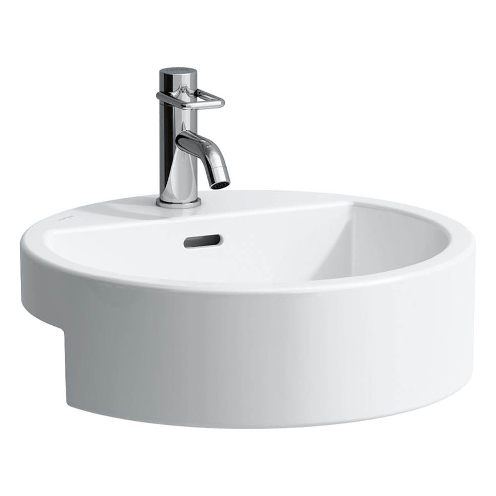 Laufen Semi-recessed washbasin, round