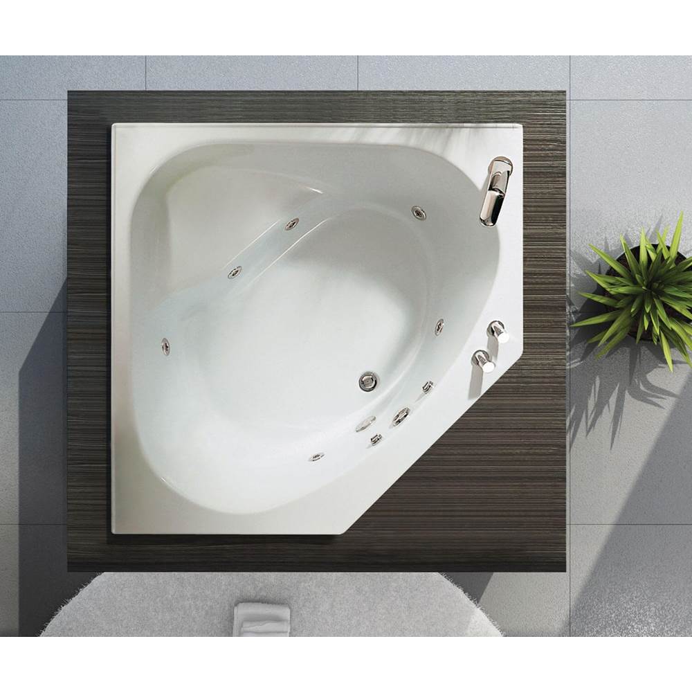 Maax Tandem 5454 Acrylic Corner Center Drain Bathtub in White