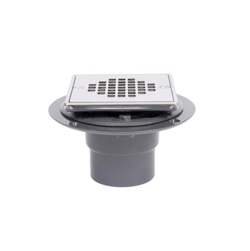 Oatey Pvc Sq Low Profile Drain Ss Snap In Strainer W/Ring