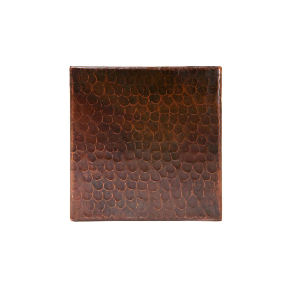 Premier Copper Products 6'' x 6'' Hammered Copper Tile - Quantity 8