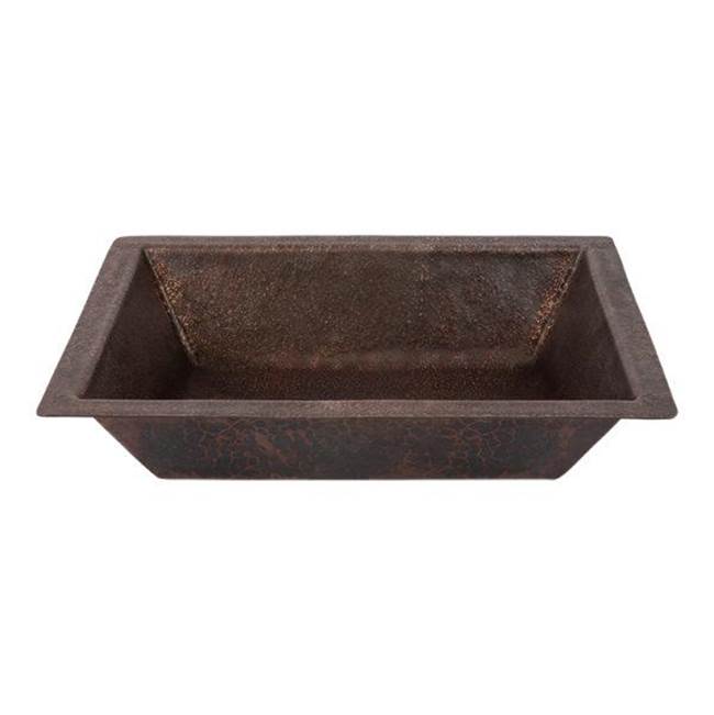 Premier Copper Products 17'' Rectangle Under Counter Terra Firma Copper Bathroom Sink