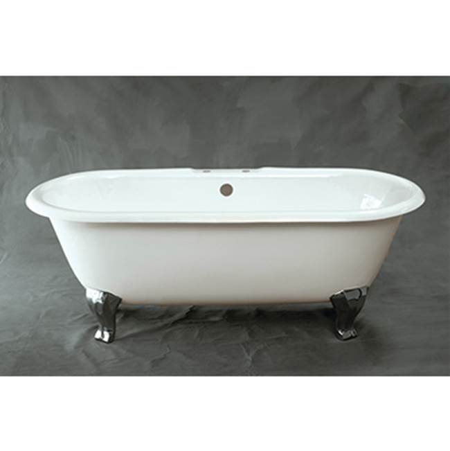 Strom Living Cast Iron Dual Tub With White Cast Iron Legs